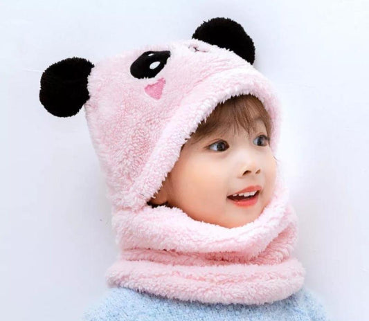 Kid's Wool Cap With Neck Warmer